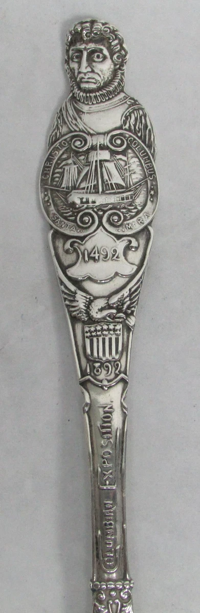 1892 STERLING SILVER COLUMBIAN EXPO CHICAGO COLUMBUS SOUVENIR SPOON