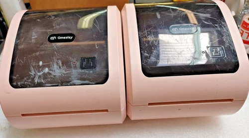 LOT OF 2  Omezizy D520-BT Pink Bluetooth Shipping 4X6Thermal Label Printer