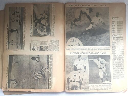 Vintage 1945 Detroit Tigers World Series Baseball Scrapbook Newspaper Clippings - Picture 5 of 7