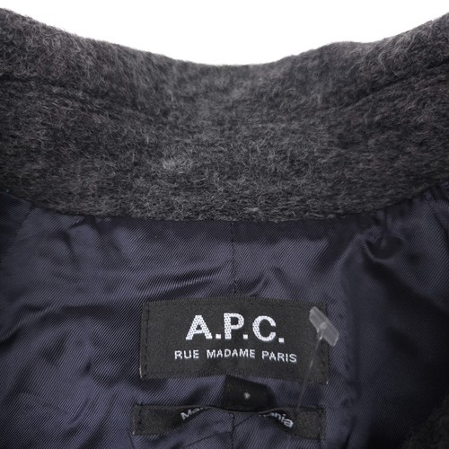$875 APC Manteau Gaston Gray Four Button Wool Coat Mens Size XL - Picture 5 of 10