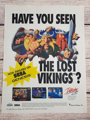 The Lost Vikings Sega Genesis Super Nintendo Promotional Magazine