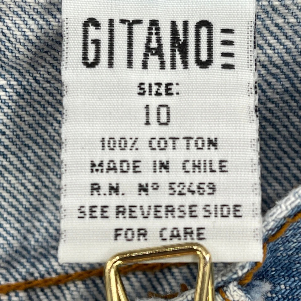 Años 90 Y2K Gitano Denim Mamá Corto tiro alto Vintage Vaquera Retro Botón Mosca Talla 10 Foto 4 de 4