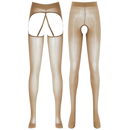 Womens See Through Crotchless Pantyhose High Waist Butt Strappy Back Sexy Tights - Bild 20 von 159