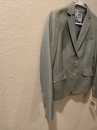 Nuevo con etiquetas Anne Klein Mujer Talla 4 Topo 2 Piezas Traje Blazer y Pantalones de Diseñador al por menor $280 - Imagen 6 de 19
