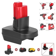 Adapter for De walt 20V & Milwaukee 18V Battery Convert to Milwaukee 12V Tools