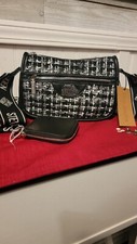 Steve Madden Black Multi Bnellie Tweed Cross Body/Bag with Coin Purse /NWT