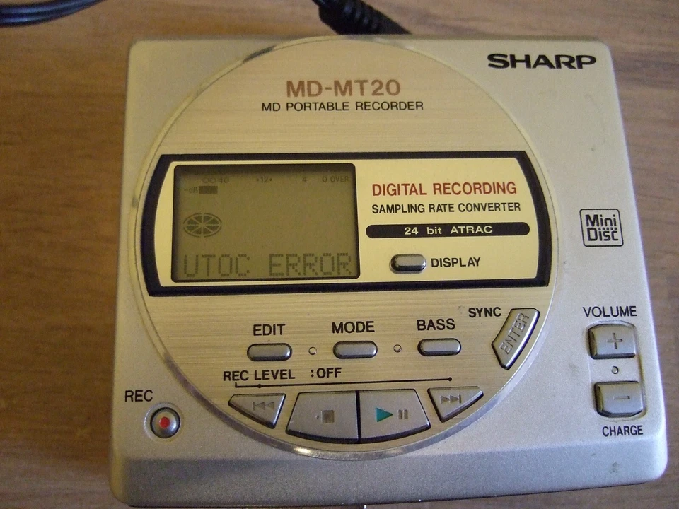 Sharp MD-MT20 Minidisk Player/Recorder silver U-TOC ERROR OVP, MDs, NT, Fernbed. - Bild 2 von 4