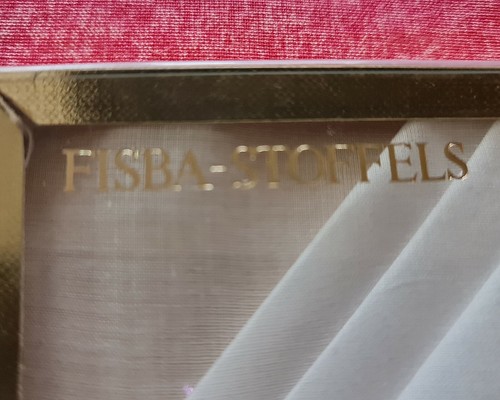 PAÑUELO SUIZA VINTAGE AUTÉNTICO TELA FISBA ALGODÓN CAJA MUJER - Imagen 2 de 3