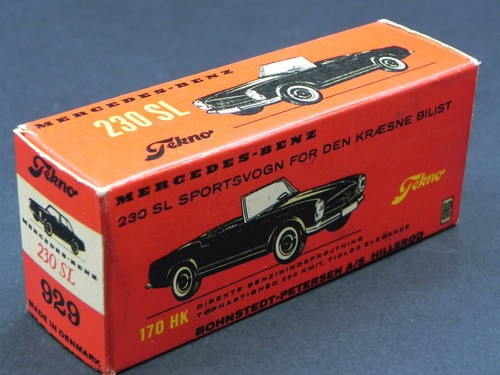 Tekno Mercedes 230 Sl Hard Top Denmark Rif. 929 Box W/Box Vintage Die Cast - Picture 10 of 11