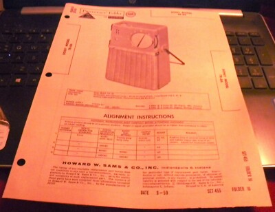S0NY PORTABLE AM RECEIVER MODEL: TR-86 (SAMS PHOTOFACT 455-16)