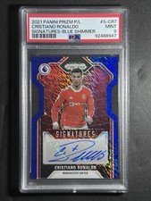 2021-22 Prizm Premier League Cristiano Ronaldo FOTL Blue Shimmer Auto PSA 9 🔥🔥