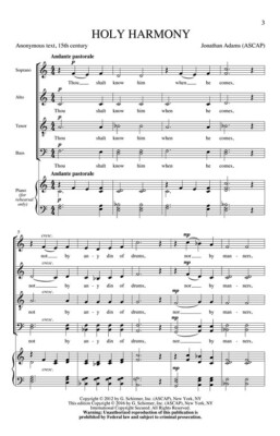 Holy Harmony SATB divisi a cappella Andrea Ramsey Choral Series