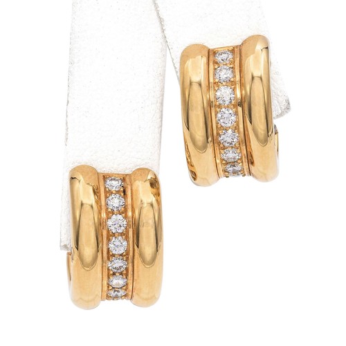 Chopard 18K Yellow Gold 0.66 TCW Diamond La Strada Hoop Earrings - Picture 5 of 7