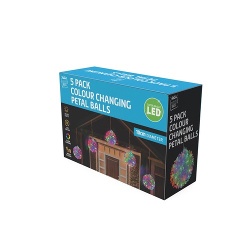 5pk Petal Blossom Ball Colour Changing 250 LED Lights Outdoor Christmas Xmas - Picture 3 of 3
