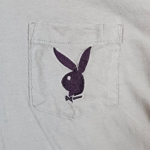 Playboy by PacSun Mauve Pocket Tee T-Shirt Gr. L gesticktes Logo PINHOLES - Bild 2 von 11