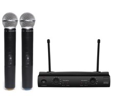 UHF Wireless Dual HandHeld Microphone Mic System School Church Cordless Mic Kit
