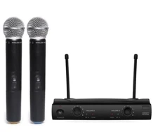 Professional Dual Cordless Microphone System with Shure UT WIreless Type 2 Mics