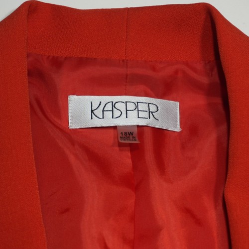 Kasper Separates Suit Set Red Blazer Jacket (18W) Long Straight Skirt (18) - Picture 4 of 24