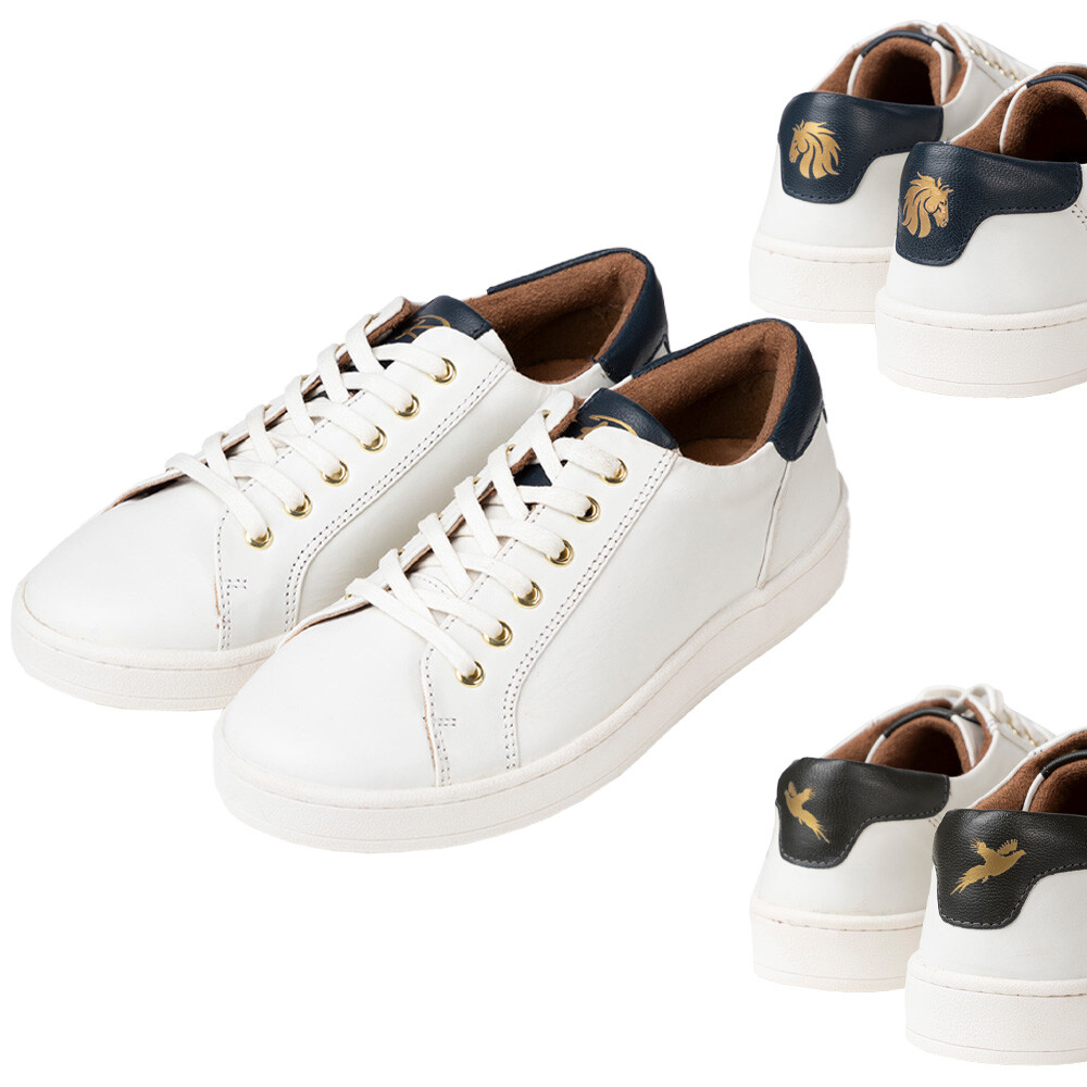 dress trainers ladies Leather Womens Casual White Trainer Lace Up Shoes Rydale COLOR-Multi