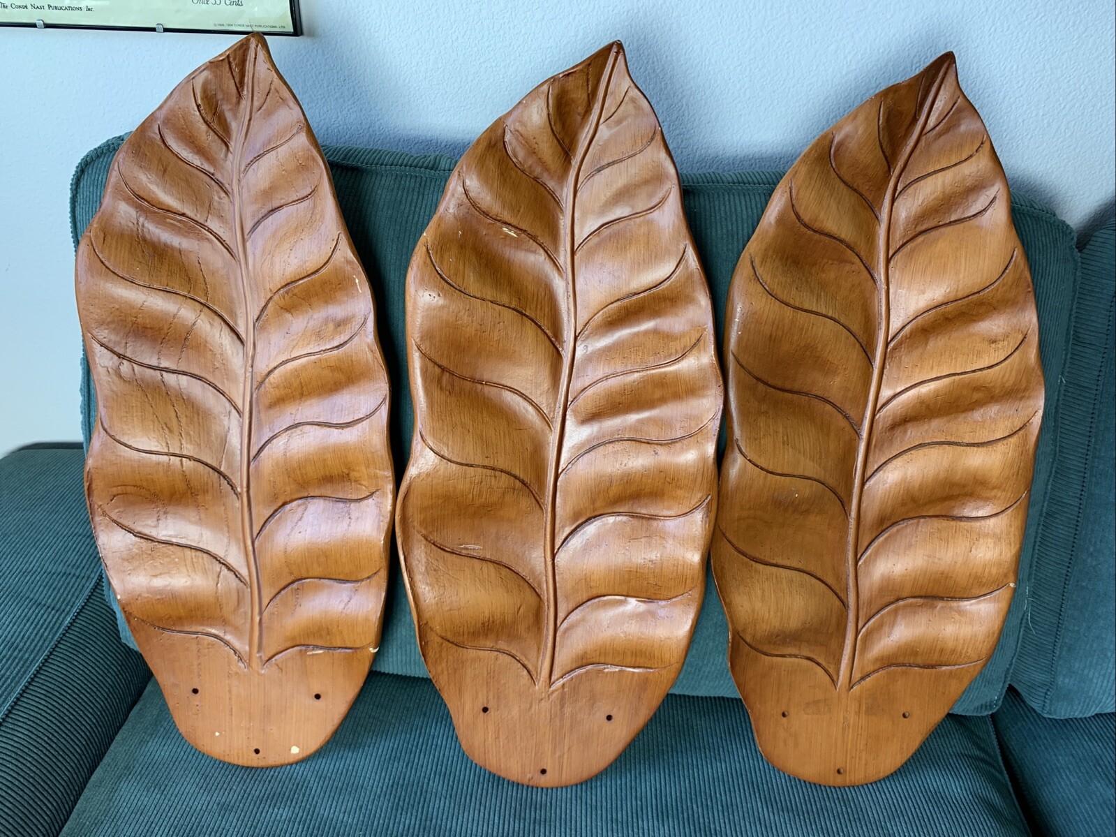3 Vintage Mid Century Modern Wooden Leaf Ceiling Fan Blades 24” Interior Design