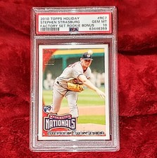 STEPHEN STRASBURG 2010 TOPPS HOLIDAY #RC7 FACTORY SET ROOKIE RC PSA 10 🔥GEM MT