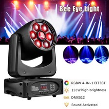 150W Beam Moving Head Stage Light 7 LEDs Bee Eye RGBW Gobo Light DMX Disco Party