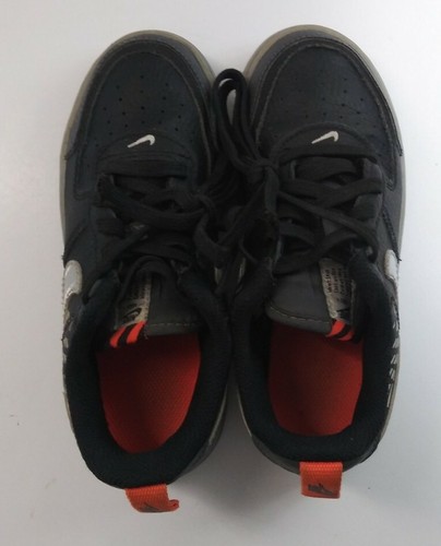 Nike Air Force 1 Size 12C Black/Wolf Grey/Orange CK0829-001 Low Top Shoes Youth - Picture 7 of 10