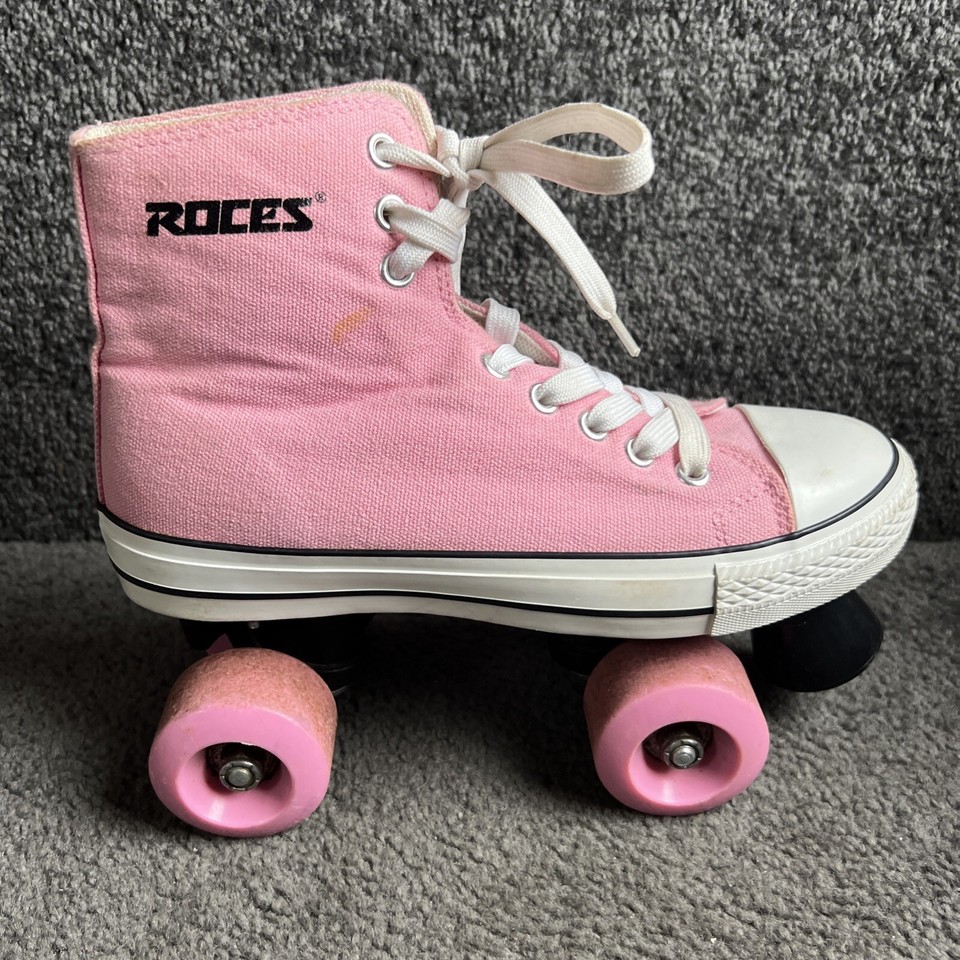 Roces Chuck Classic Quad Roller Skates Bubble Gum Pink White Size UK 3