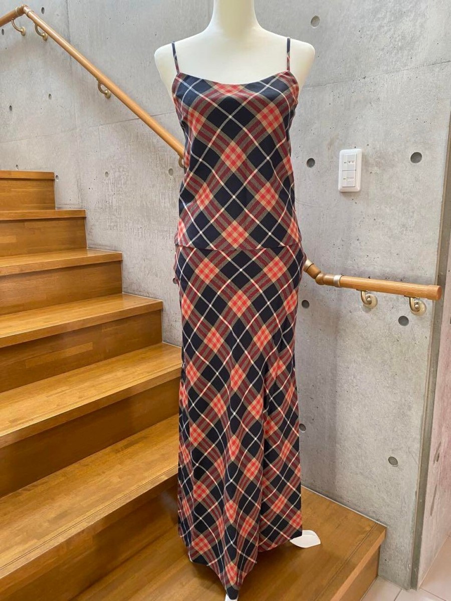 Burberry London Camisole Check Pattern Long Dress Size 40 Burberry London Camisole Check Pattern Long Dress Size 40