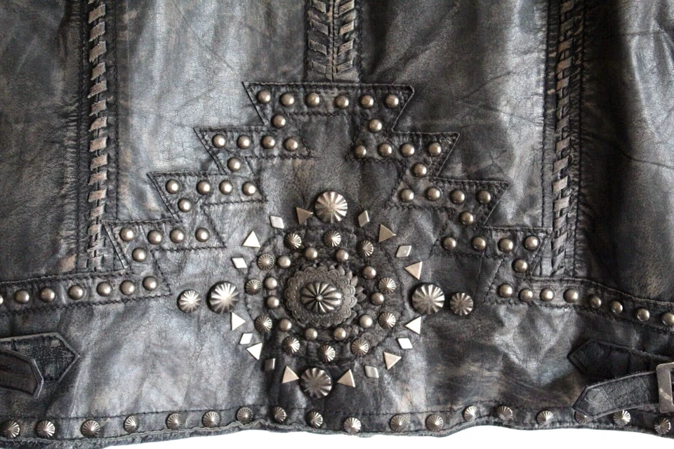 Cripple Creek Ladies Vintage Black Studded Leather Jacket Small Western Cowgirl - Image 4 of 4