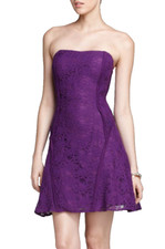 AIDAN MATTOX ~ Purple Lace Satin Seamed Strapless A-Line Party Dress 2 NEW $275