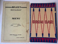 Vintage Restaurant Menus Mac-doel’s and Select