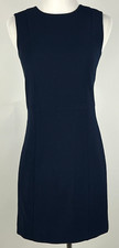TORY BURCH Sleeveless Stretch Wool Crepe Dress (Above Knee) - 0, Dark Navy