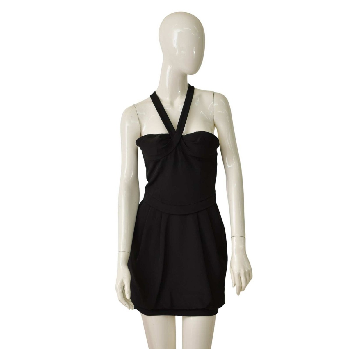 black mini balloon dress Ailis Balloon Hem Embroidered Mini Dress – Disturbia main image 1