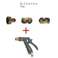 "Licotec Stecksystem \"Pistole\" Messing Gartenschlauch (Gardena Komp 1/2\")"