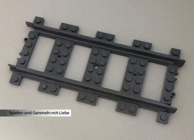 1 x LEGO  SCHIENE EISENBAHN EISENBAHNSCHIENEN GERADE 16M 17275 NEU DUNKELGRAU