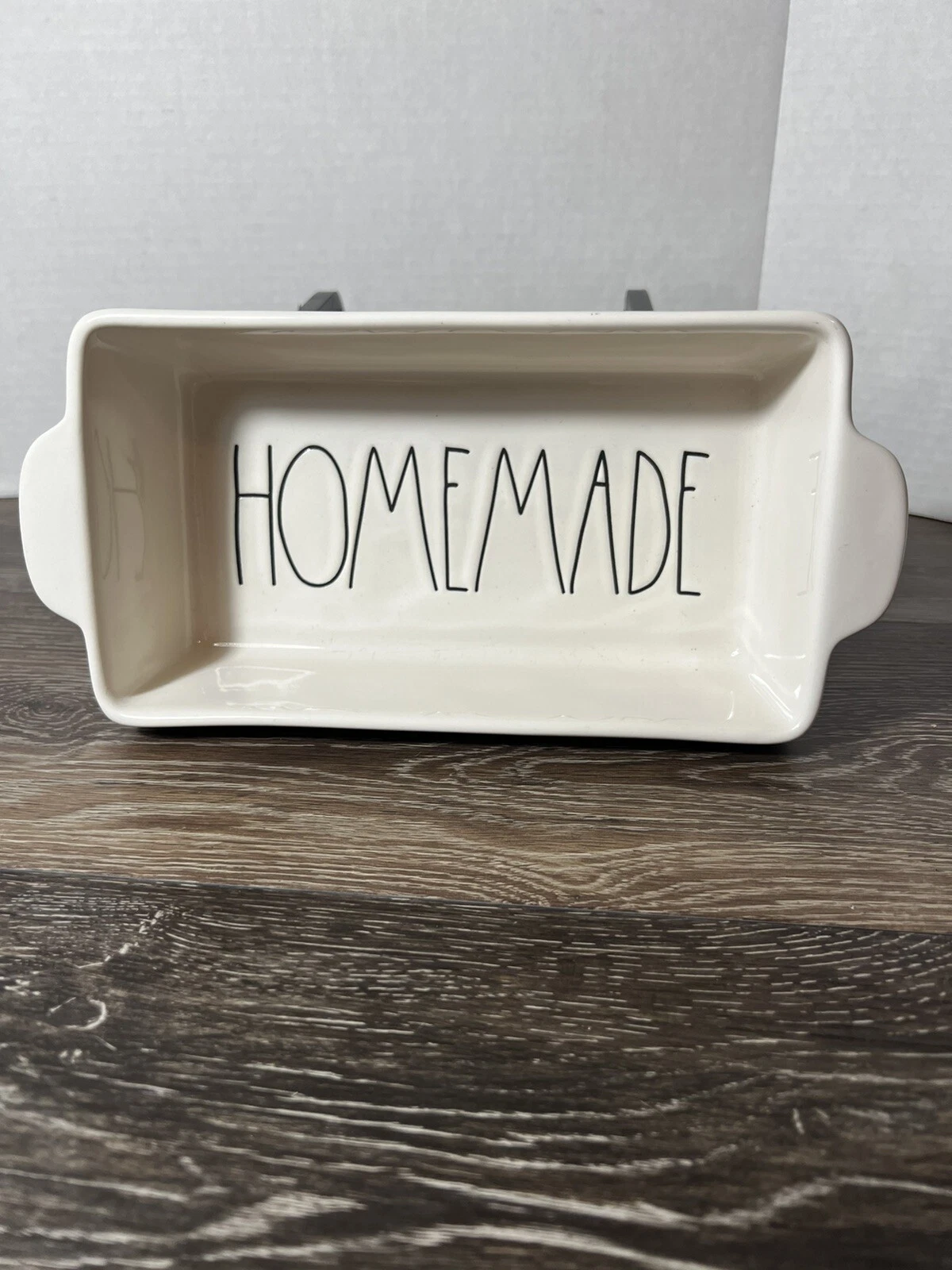Rae Dunn HOMEMADE White Ceramic Bread Loaf Pan 9 x 5 Patriotic American Flags
