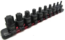 10 Piece 3/8" Drive Nano Impact Star Torx Bit Sockets Set