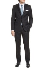 Hart Schaffner Marx Mens New York Classic Fit Wool Suit 38 Regular Black - NWT