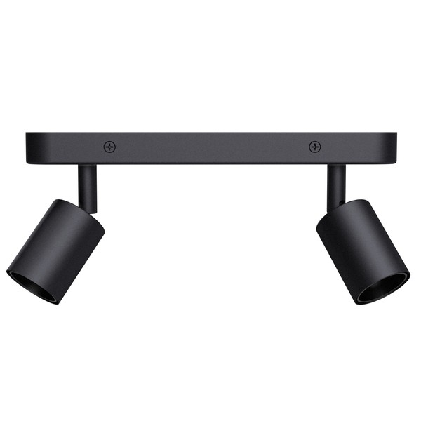 Awora Deckenstrahler 2 Flammig Schwarz E27 Drehbar & Schwenkbar Spot Deckenlampe-image