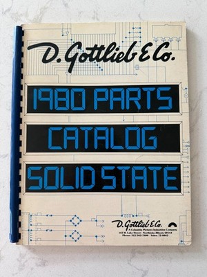 Gottlieb 1980 PARTS CATALOG SOLID STATE Pinball Arcade Manual ORIGINAL