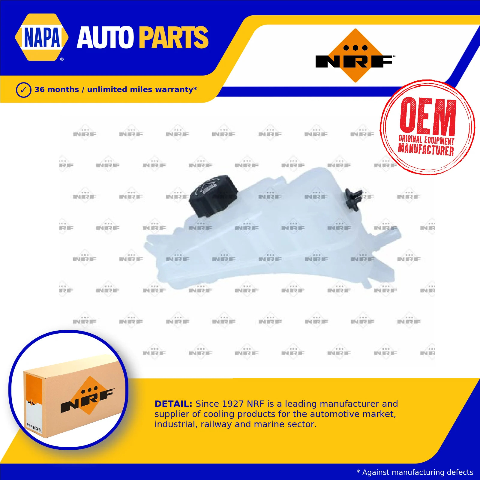 Coolant Expansion Tank fits PEUGEOT PARTNER 1.6D 2005 on NRF 132323 Quality New