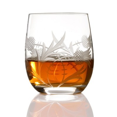 Flower of Scotland Barrel Tumbler - Schottische Distel - Handgefertigtes Kristal
