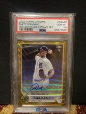 2022 TOPPS CHROME ROOKIE AUTO GOLD WAVE REFRACTOR MATT MANNING 35/50 PSA 10 