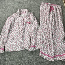 Vintage 90s Victoria s Secret Pajama Set Women s Size Medium Elephant White