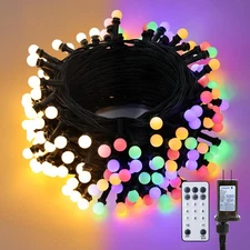Brizled Christmas Lights, 66ft 200 LED Color Changing String Lights, Warm Whi...