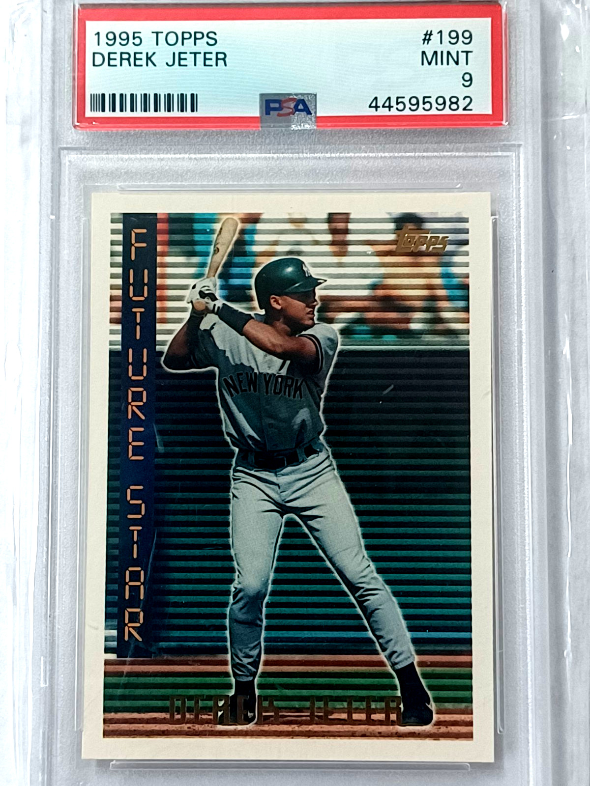 1995 Topps #199 DEREK JETER Future Star RC PSA 9 Mint view 1