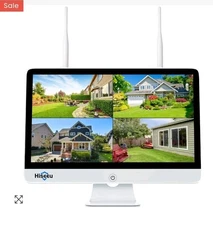 HISEEU WIFI Security Cameras System 15"LCD HD Monitor NVR/DVR 5MP Up 6TB 10Cams