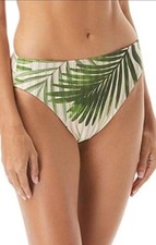 Vince Camuto Women's Tropical Palm High Leg Bikini Swim Bottoms Fern Size Large 