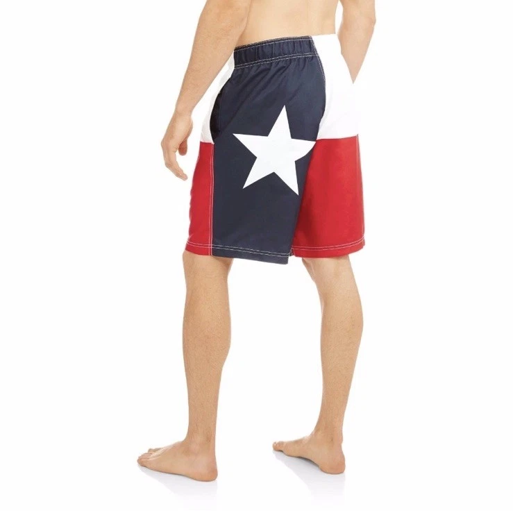 Pantalones Cortos Para Hombre Bandera de Texas Patriótico EE. UU. Rojo Blanco Azul Bañador M 32/34 Foto 2 de 4